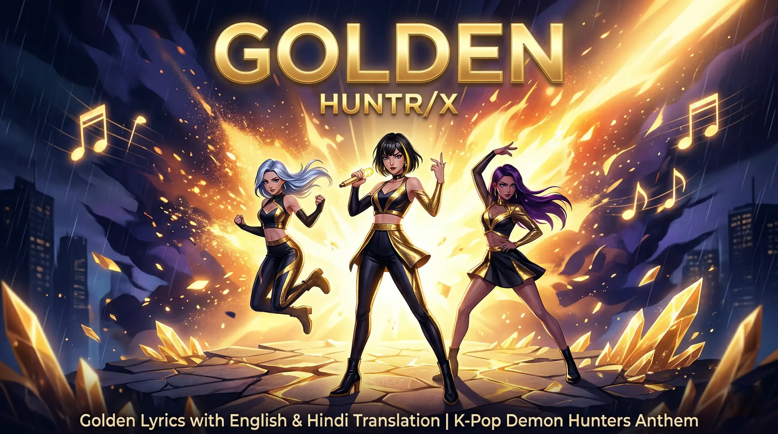 Golden Lyrics with English and Hindi Translation